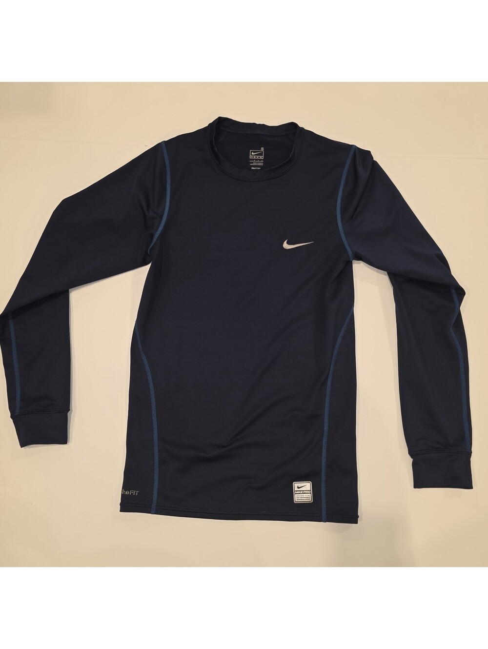 Nike Pro Nike Fit Mens Long Sleeve Compression Shirt Size Small Blue